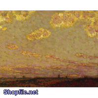 Tranh sơn dầu bầu trời đỏ rực